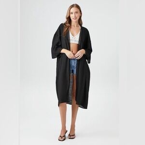 Forever 21 Black Woven Kimono